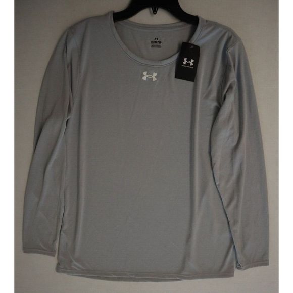 Under Armour 137685 Women Sz XL Mod Gray Light Heather/White Team Tech L/S Shirt - Picture 5 of 5